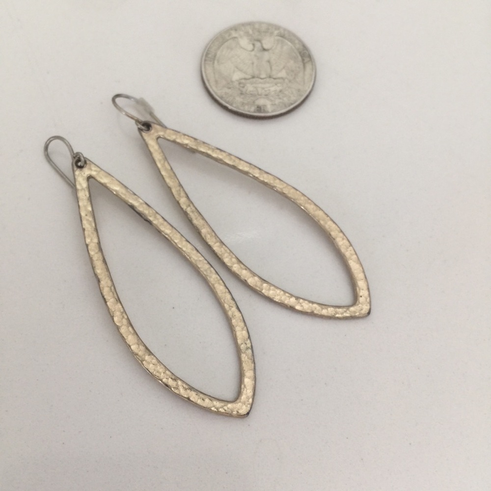 Hammered gold metal earrings